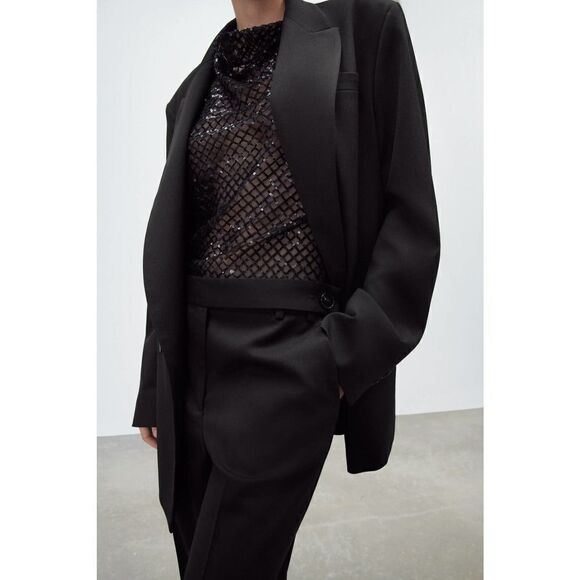 ZARA WOOL BLEND MENSWEAR STYLE PANTS LIMITED EDITION - Picture 4 of 8